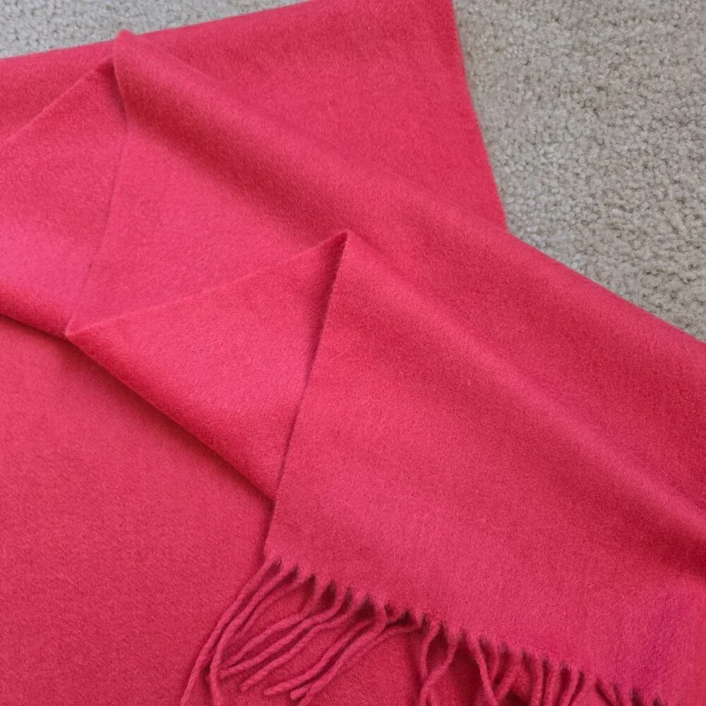 Cashmere Fringed Scarf Pink Alashan Lux - Picture 5 of 7